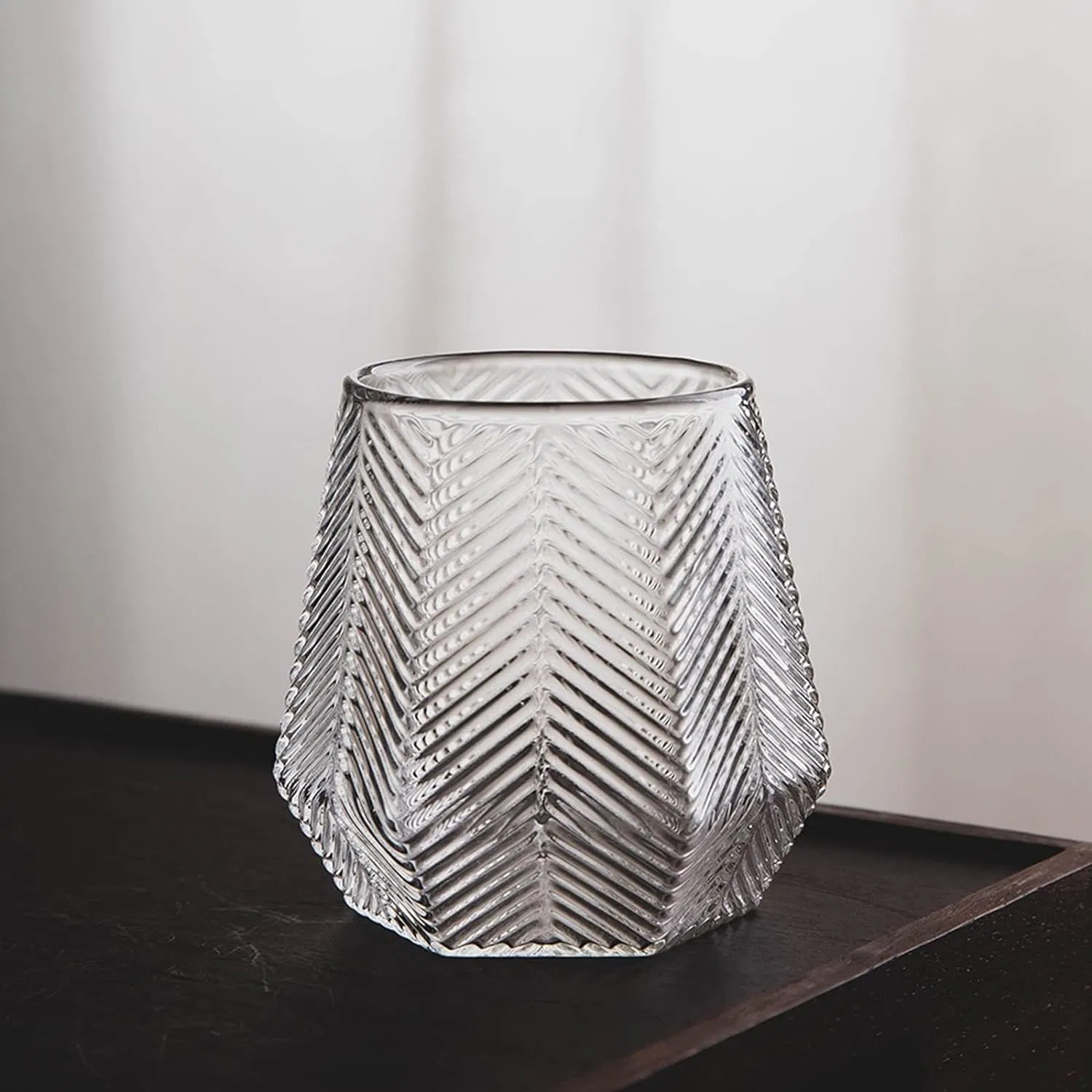 303ml Drinking Glasses Octagonal High Value Diamond Twill Pattern Drinkware