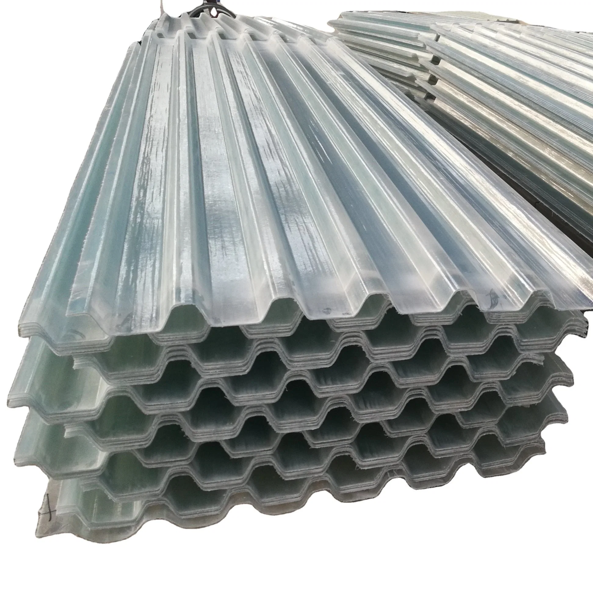 Fibra de vidrio reforzada plástico / FRP Iluminación de día techo baldosas / corrugado paneles a prueba de fuego