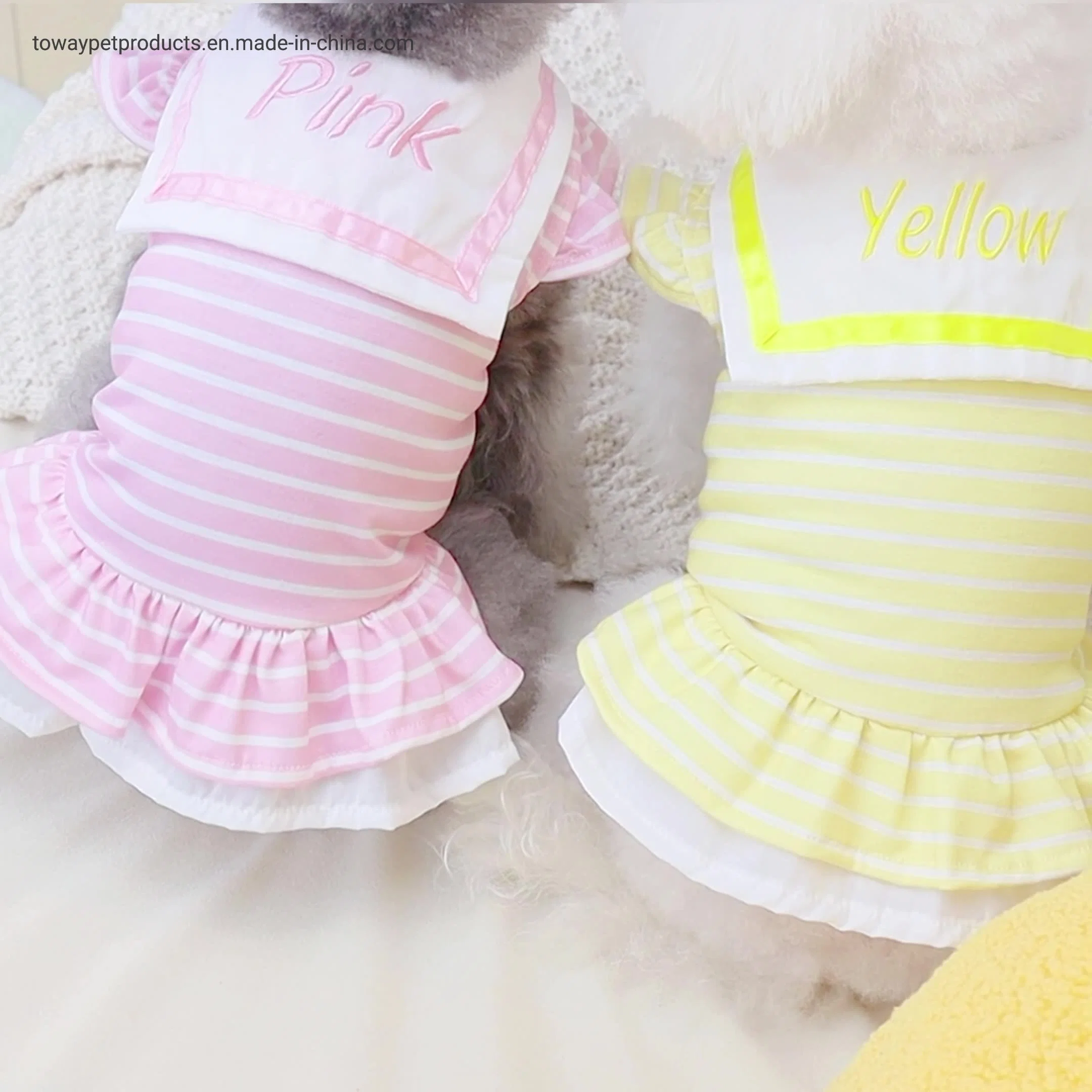 Trendy Design Stripes Pup Summer Clothes Pup Apparel Dog Dress