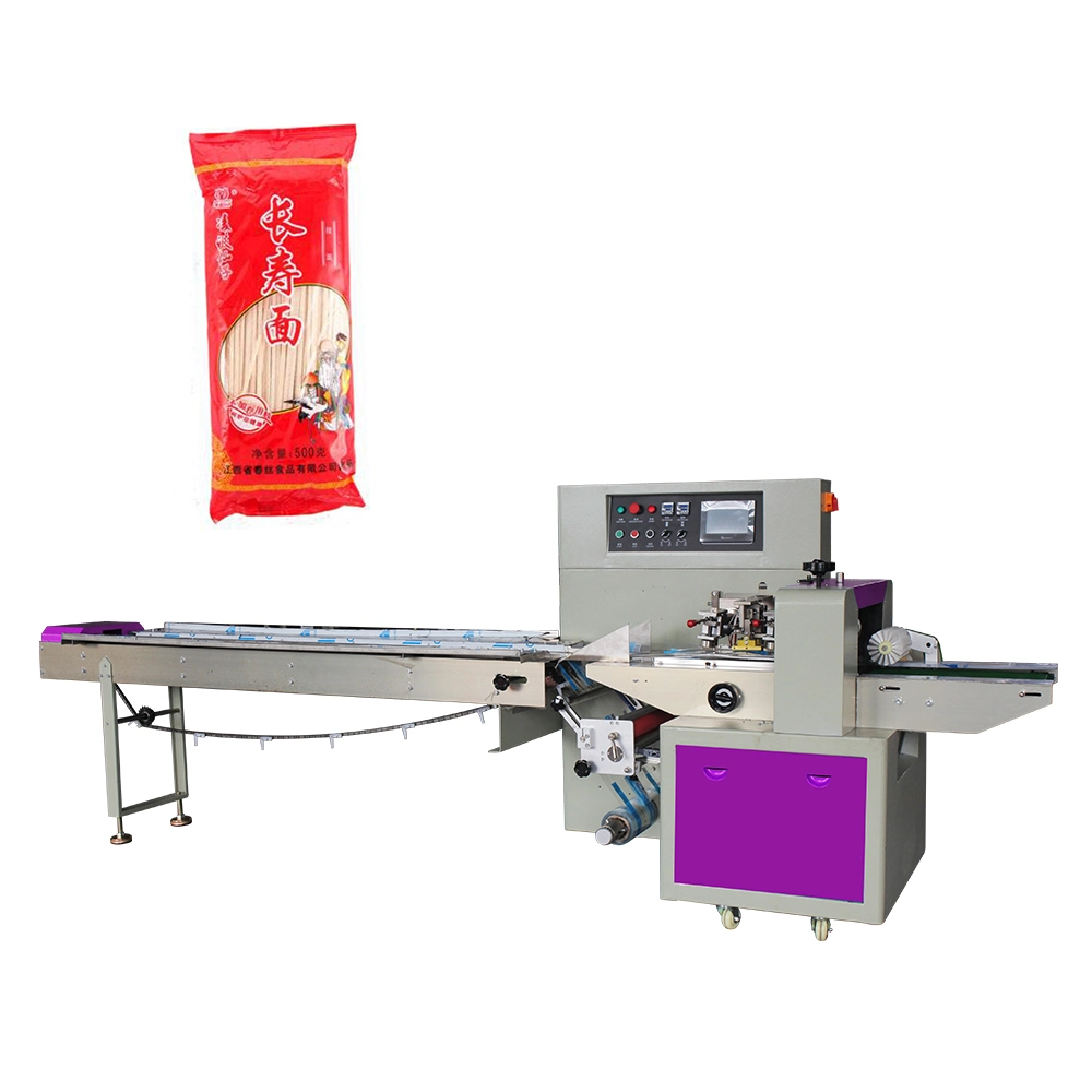 Neue Produktion Spaghetti Pasta Instant Food Voll Automatische Kissen Typ Kleine Beutel Flow Wrapping Noodle Verpackungsmaschine