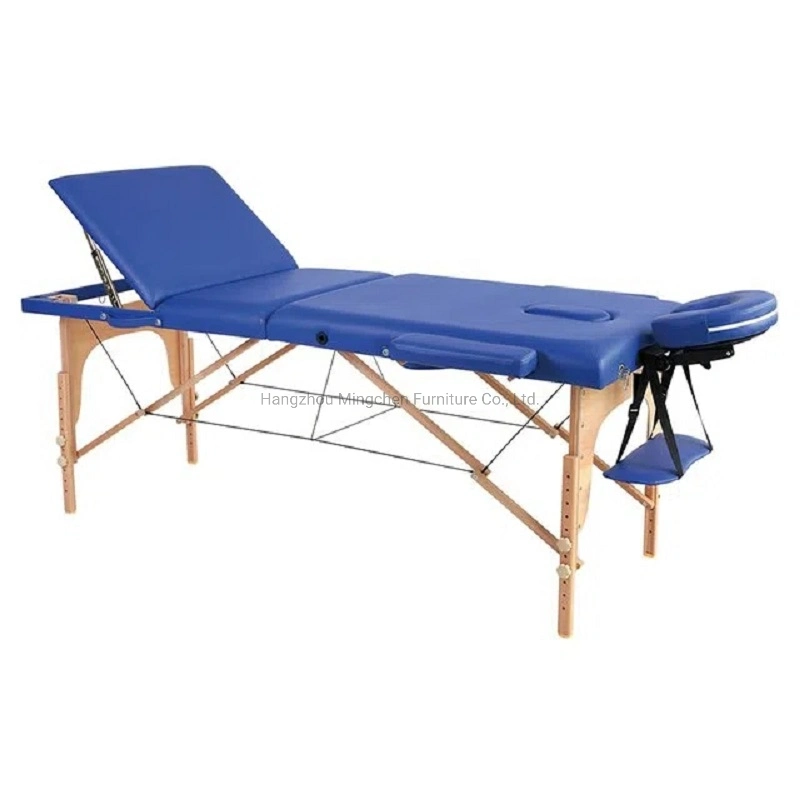 Three Wooden Eyelash Beauty Folding Massage Table with Carrying Bag