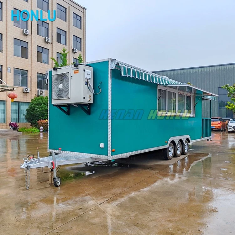 28FT Trailer de concessão com Alpendre de Aço Inoxidável Jantar Móveis Carro Reboque alimentar com todos os equipamentos de cozinha