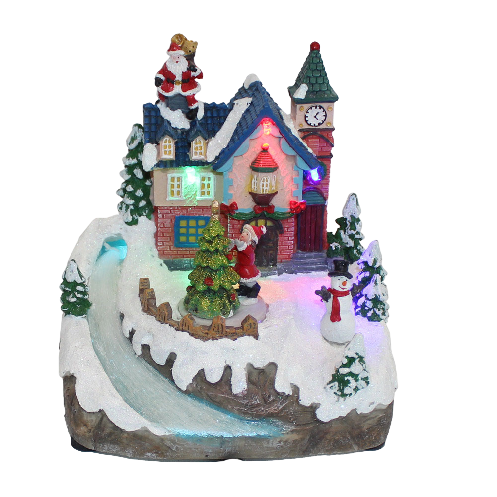 Colorful LED Lights Christmas Village House