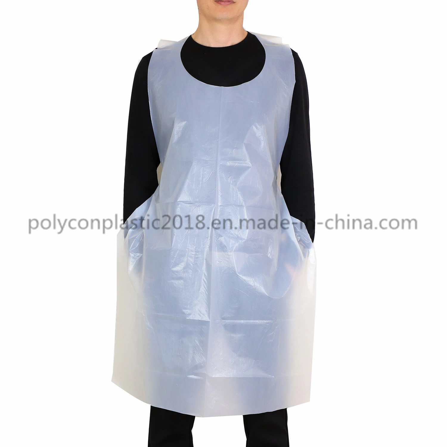 White Disposable PE Apron for Sale for Cleaning Sleeveless Apron