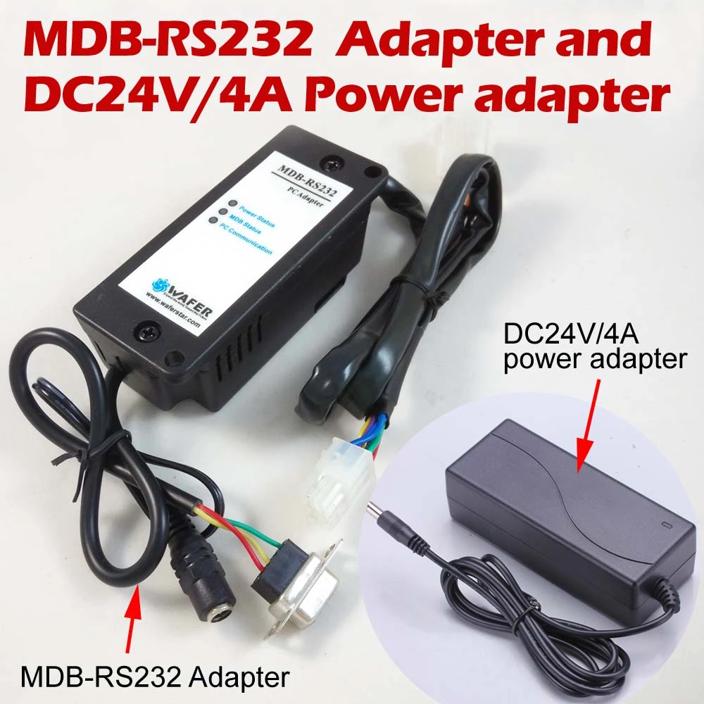 Mdb-RS232 Mdb Adatper pour connecter un valideur de billets ou un accepteur de pièces à un PC ou à une carte Android.