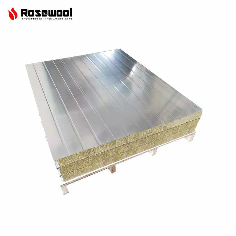 50mm, 75mm, 100mm, 150mm Prefabricated Building Material Rock Wool Sandwich Panel with Competitive Price