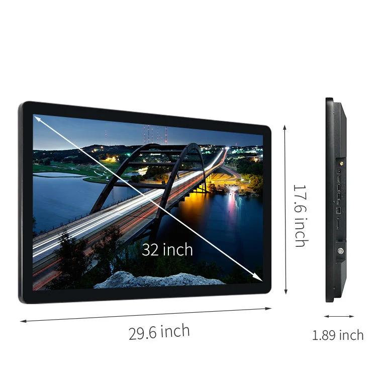 شاشة LCD بحجم 32 بوصة مزودة بتقنية LED Capacitive Multi Touch