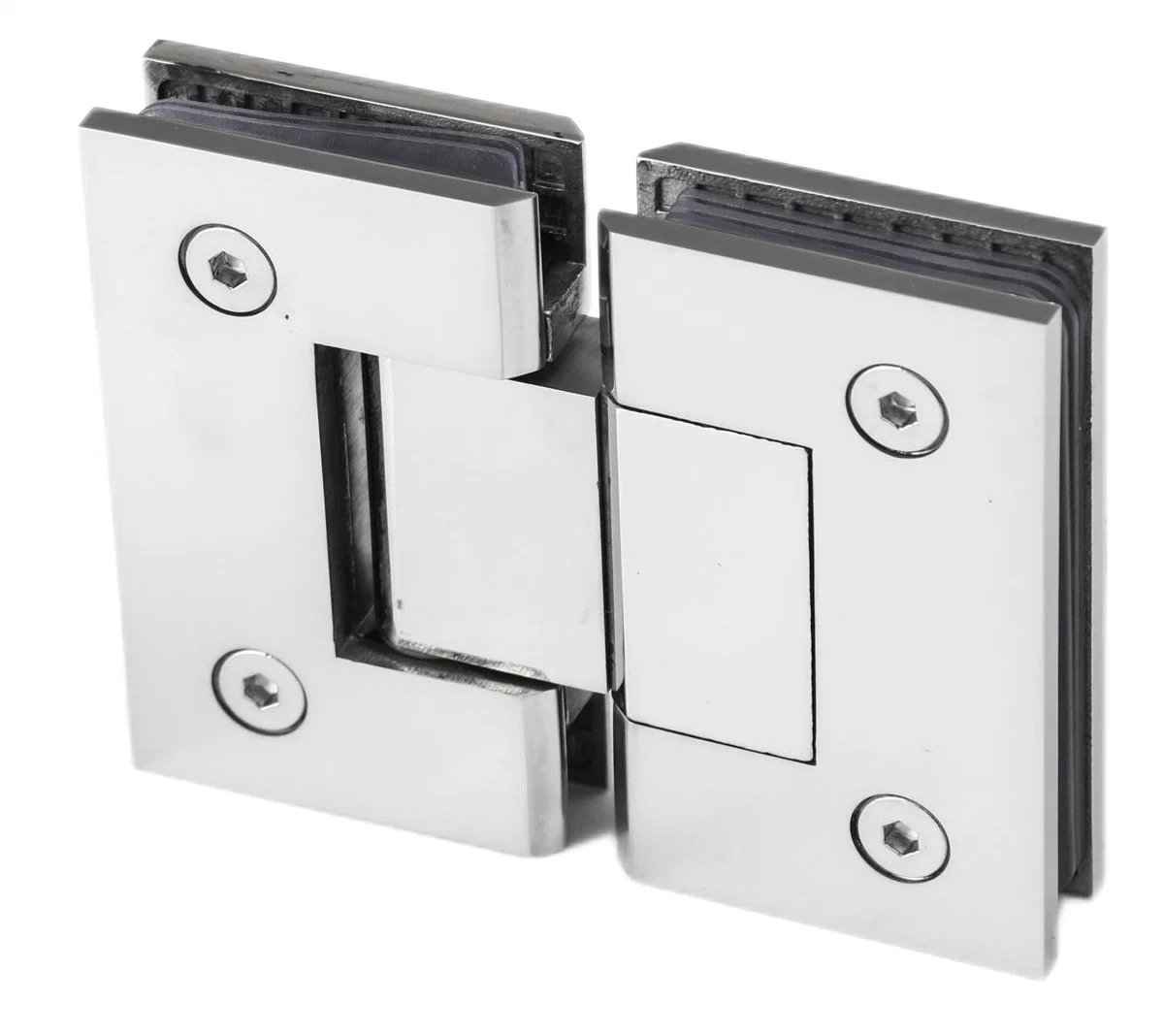 SUS304 Edelstahl Badezimmer Dusche Glas Hardware Hersteller Heavy Duty Swivel Schwenkbares, verstellbares Türscharnier für die Wandmontage von Glas zu Glas, 90 135 180 Grad