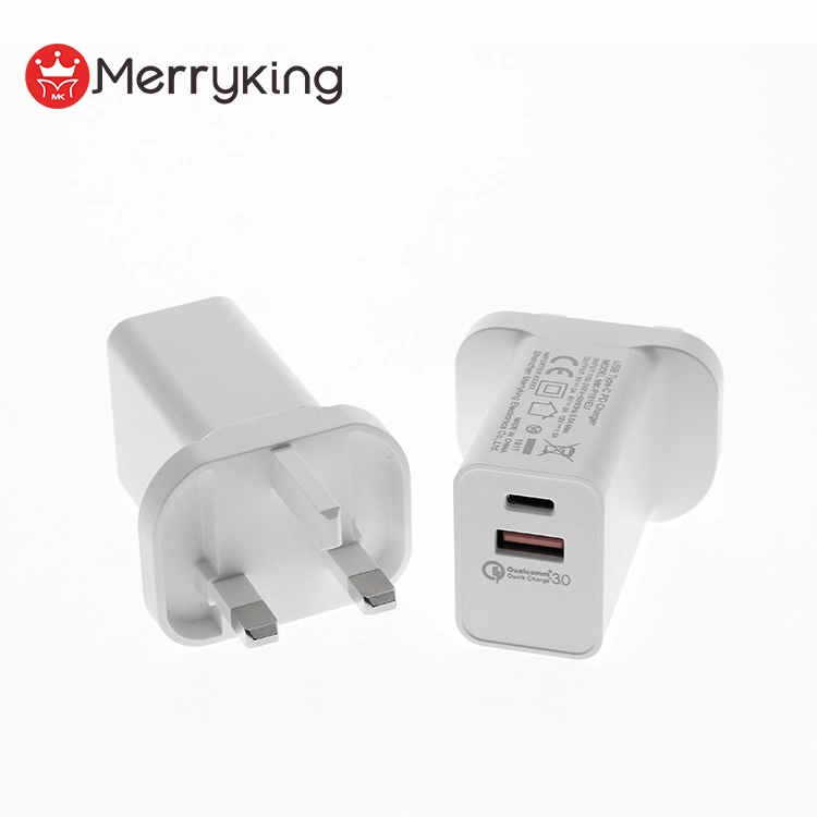 Mobile Phone Accessories USB Type C Pd 18W Fast Charging UK Plug Wall Mount Cell Phone Charger