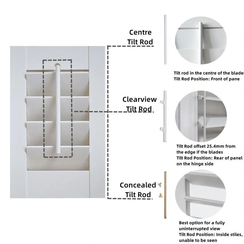 Faux Wood Plantation Shutter componentes para quarto preço competitivo