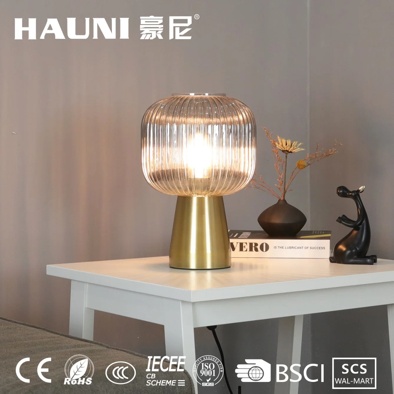Classic Metal Glass Living Room Bedroom Decorative Simple Table Lamp