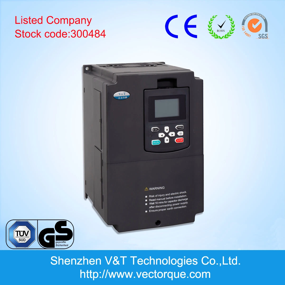 V&T V9 90kw V/F Vector Torque Control with Encoder Feedback VFD