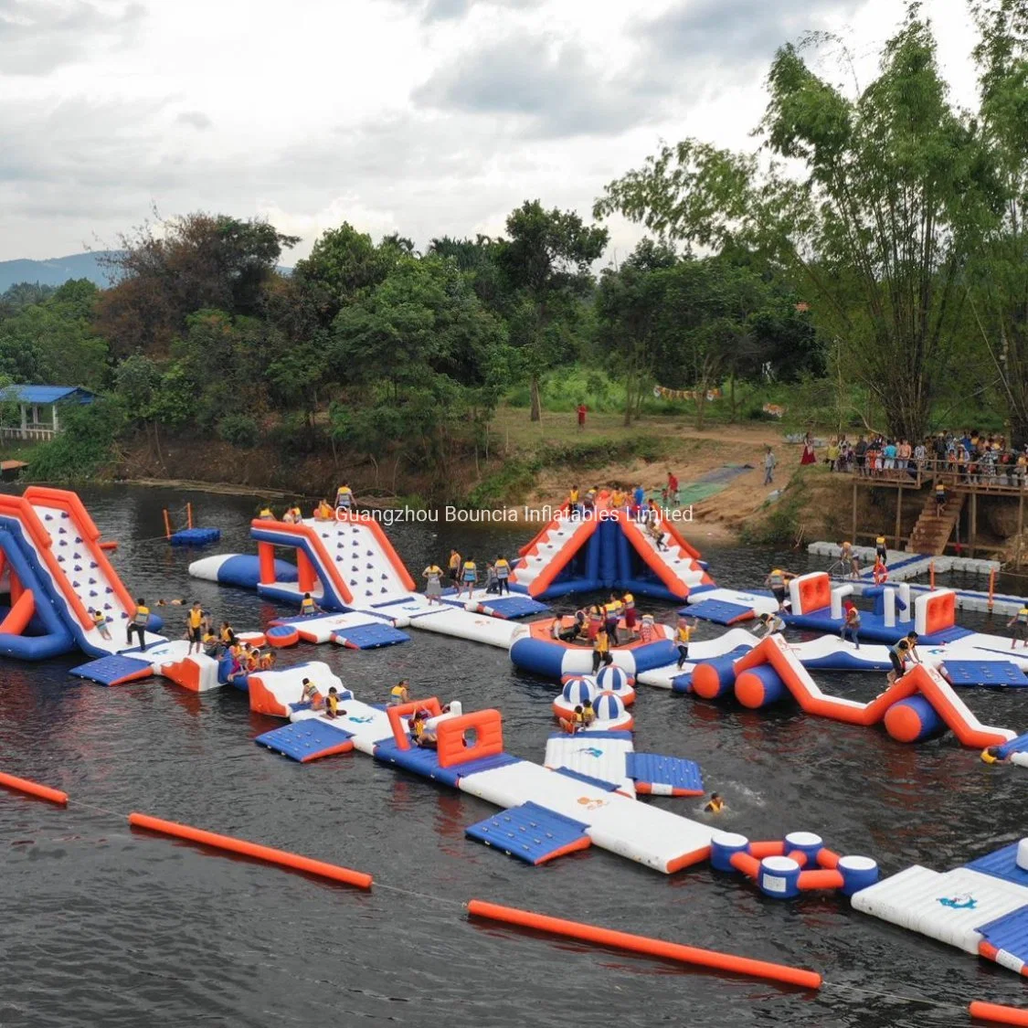 Inflável Parque Aquático de Diversões Hot Giant Inflatable Commercial Water Park Jogo de slides