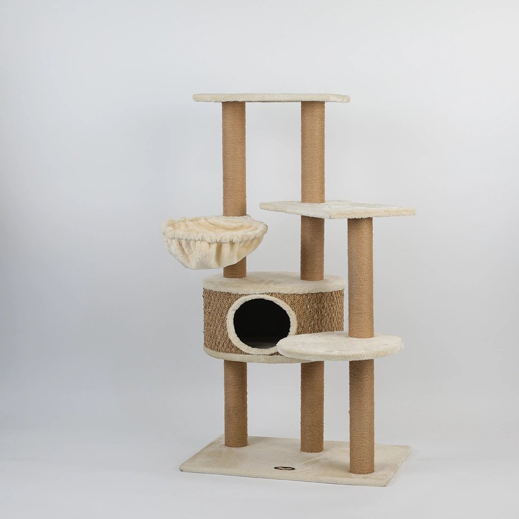 China Wholesale/Supplier 5 Level Manufacture Large Big Cat Tree and Pet Toy with Hammock and Cat Scratching Post