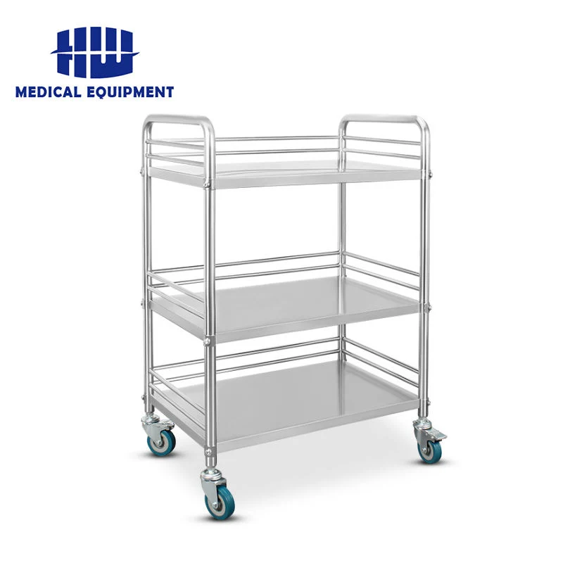 عربة جراحات جراحية للعربات الكهربائية للمستشفى من الفولاذ المقاوم للصدأ Dressing Trolley