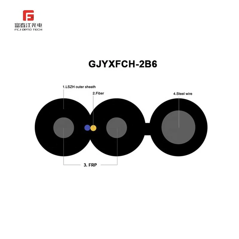 Fcj 2 Core Outdoor GJYXFCH Figure 8 Fiber Optic Drop Cable FTTH