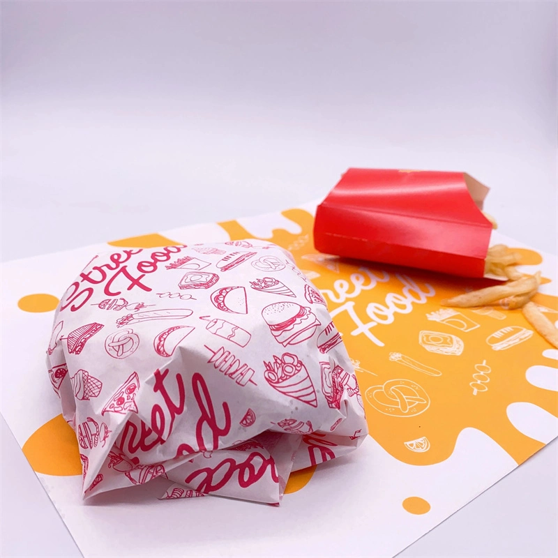 OEM Printing Greaseproof Avenized Paper Food Wrapper Sandwich Burger Wrapping Paper