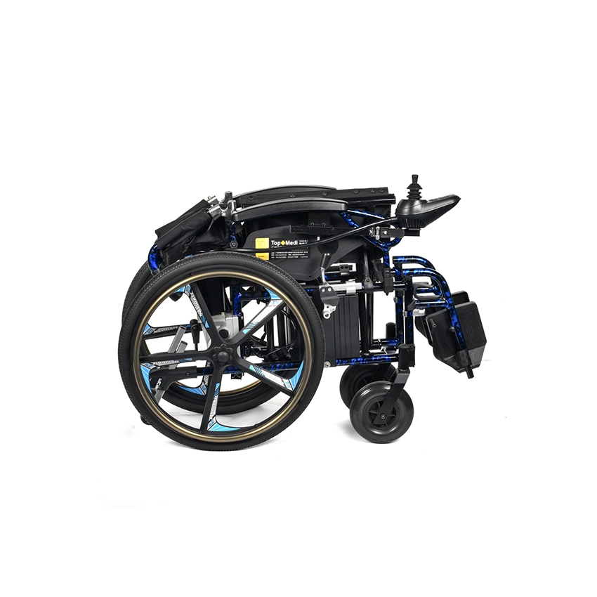 Outdoor Medical Equipment Aluminum Powered Folding Electric Wheelchair with Taiwan Motor