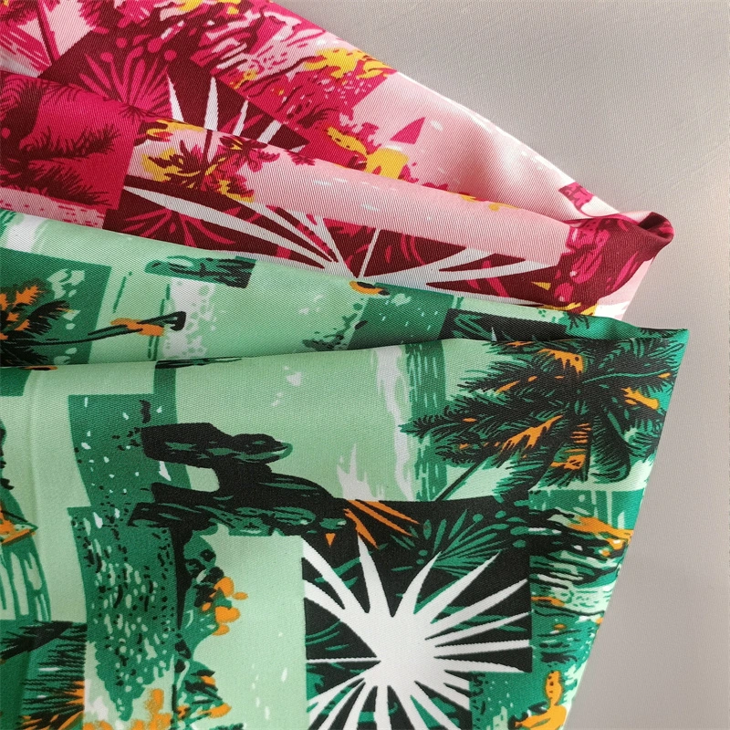 Quick-Drying Printed Poly Printing Microfiber Twill Polyester Fabric for Beach Pants