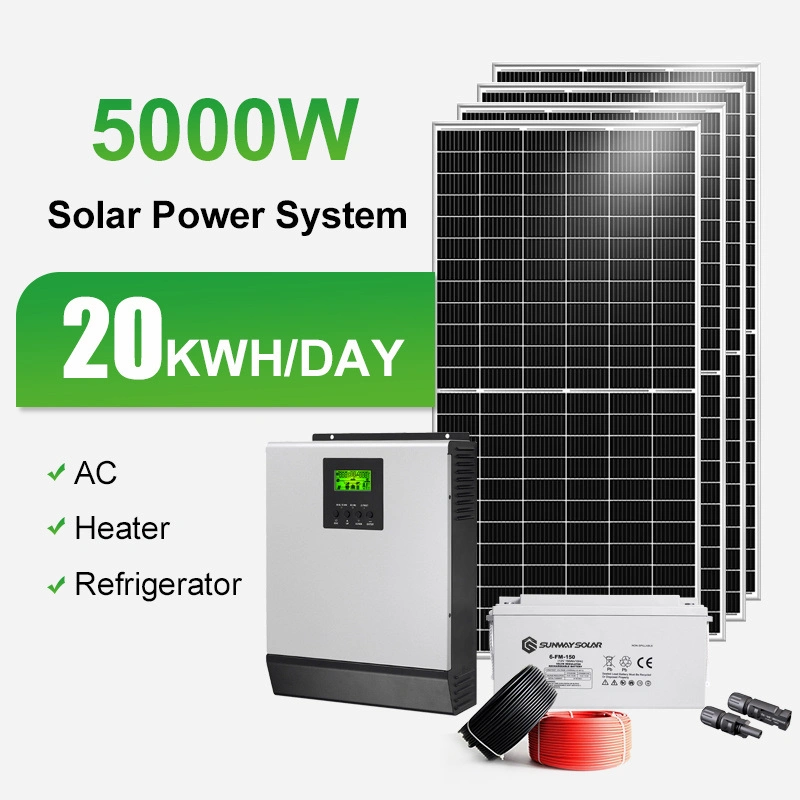 5kw Système d'alimentation hors réseau Kit solaire domestique Montage personnalisé Technologie chinoise Vente en gros Ensemble complet d'un fabricant d'énergie solaire Liste de prix complète pour le système domestique