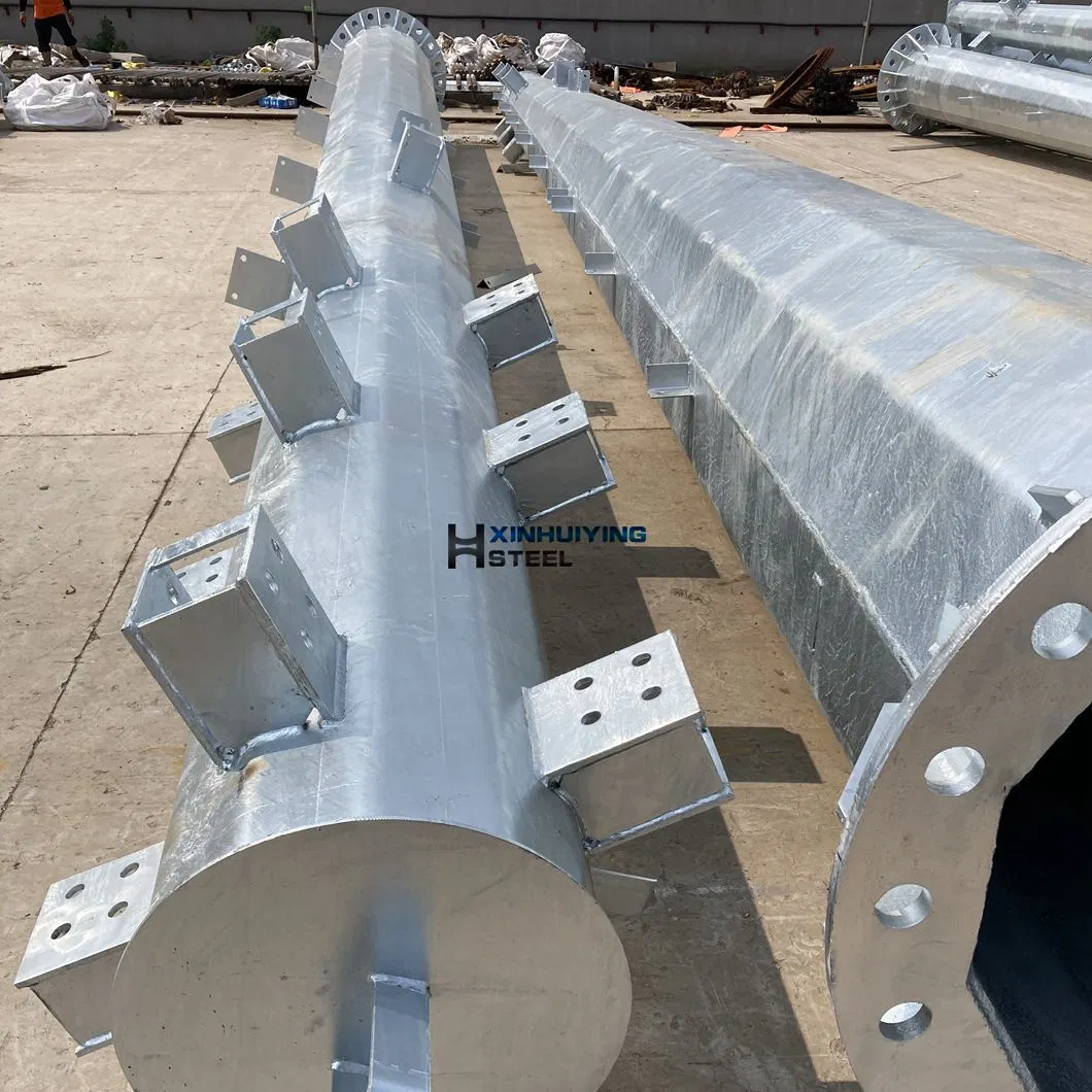 Electrical Transmission Line Hot Dipped Galvanized Steel Poles