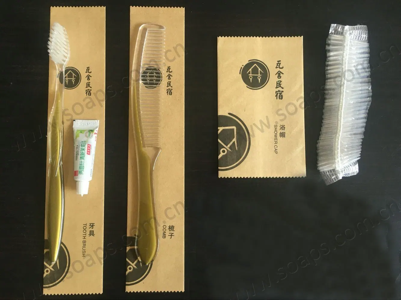 Hotel Amenities with Dental Kit in Kraft Bag