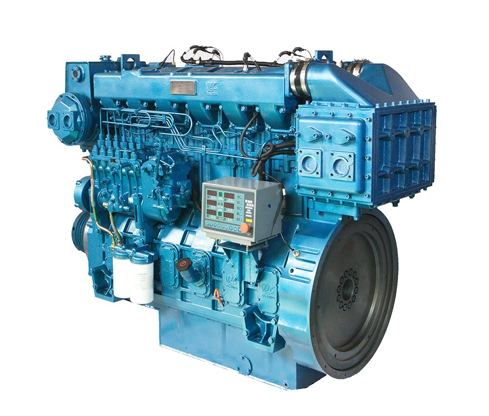 Moteur diesel marin Shanghai Dongfeng 601HP 1200rpm 6z25c750 développé indépendamment pour bateau.