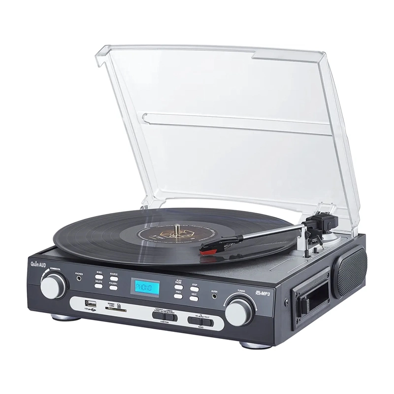 Home Audio Cassette Recorder Player Dust Cover Vinyl Turntable Player