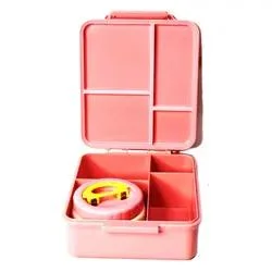 Kunststoff-Lebensmittel-Box 4 Fächer Kinder Bento-Box mit Deckel Schule Tritan Food Grade BPA Free Lunch Box mit Essen Glas