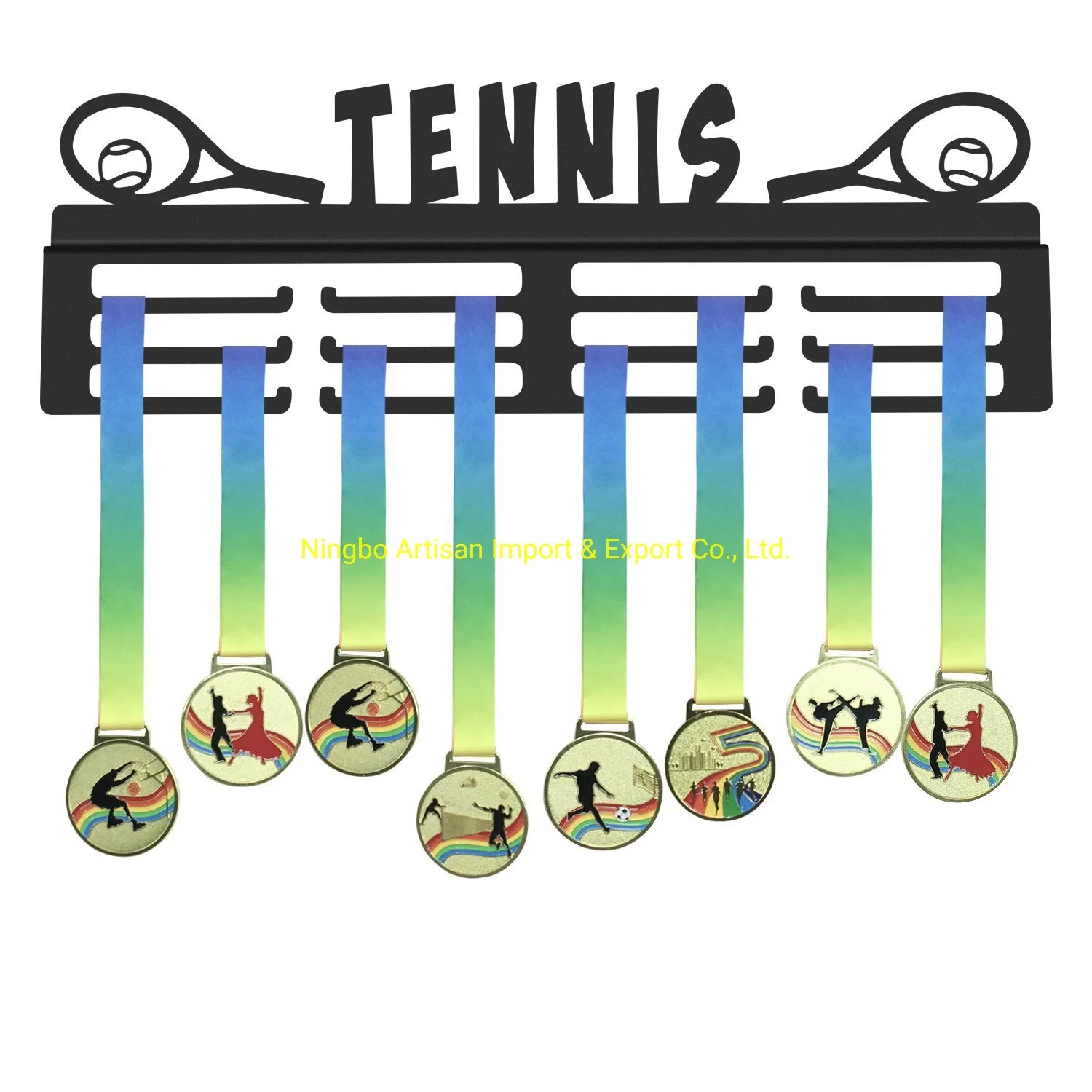 Sport Tennis Powder Coated Metal Medal Display Hook Hanger