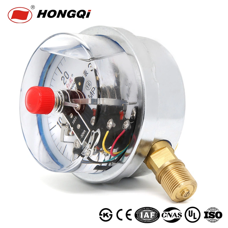 Hongqi 100mm Electric Contact Low/High Limit Pressure Gauge for Industrial, Civil