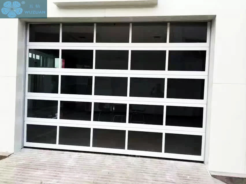 Full Vision Clear Tempered Glass / Polycarbonate Sliding Overhead Garage Door