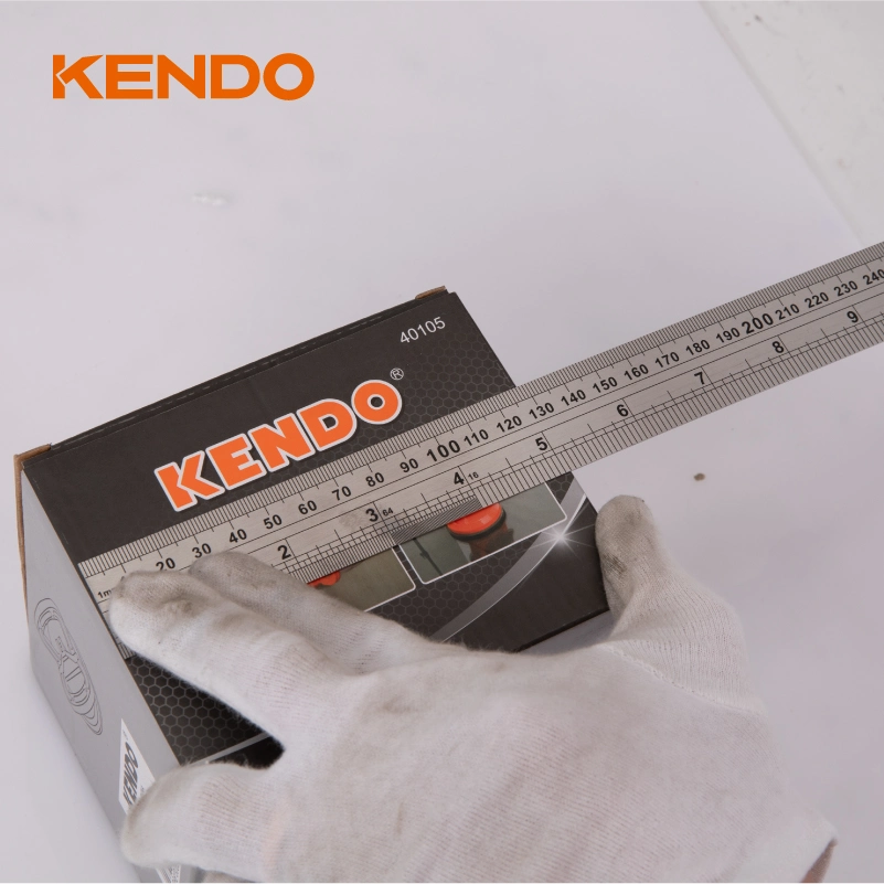 Kendo 30cm 1m Stainless Steel Etched Scale Metallic Straight Ruler for Draw Straight