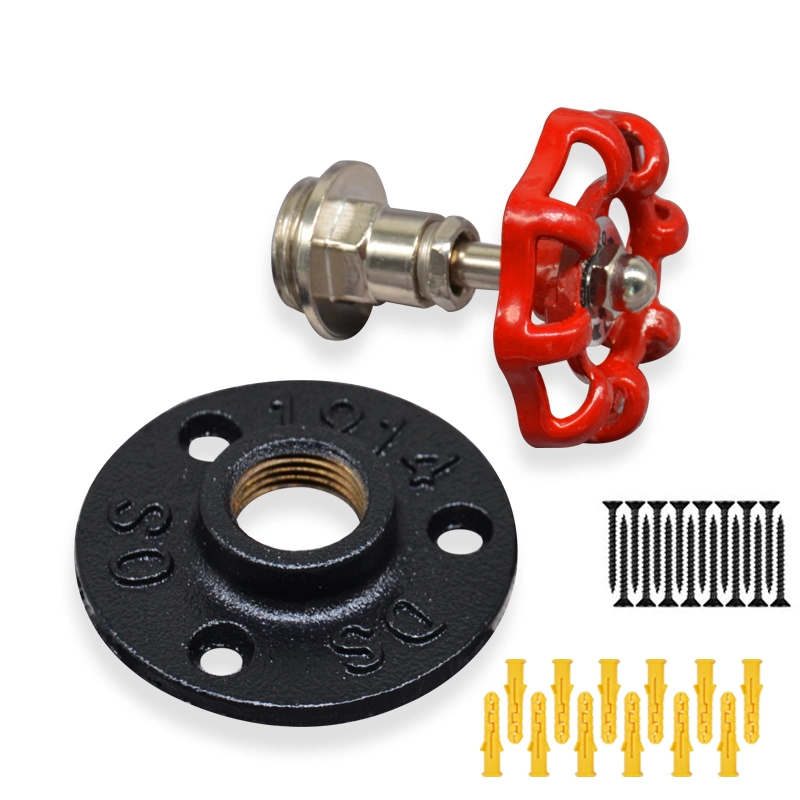 New Hand Wheel Making Arts and Crafts Decorate The Red Octagon Valve Home Supplies DIY for Shelf with Flange Pipe Fittings