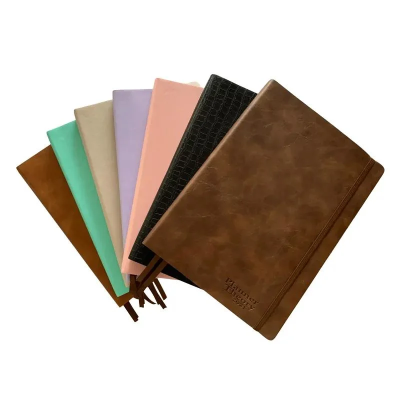 Free Sample OEM Debossed Logo Planner Organizer A4 PU Leather Planner Printing