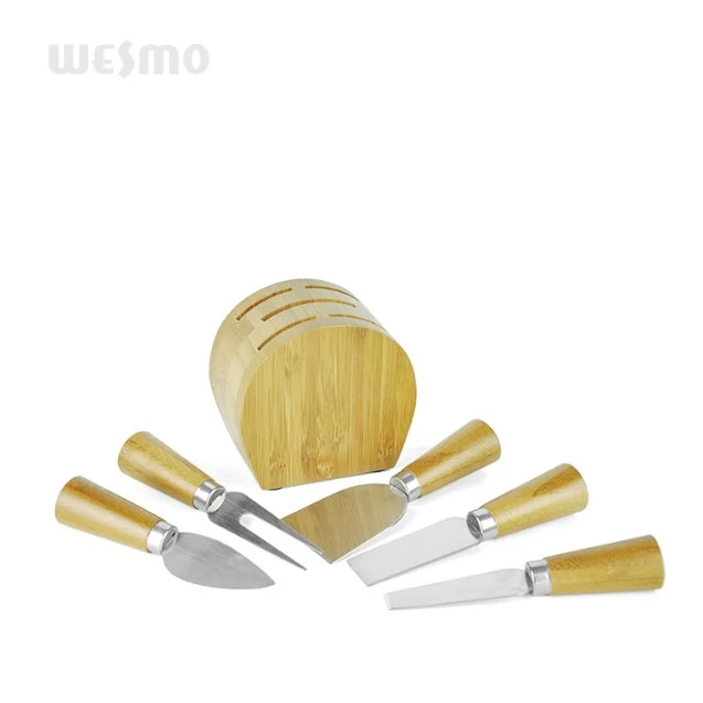 Juego de cuchillos de queso de bambú para cocina