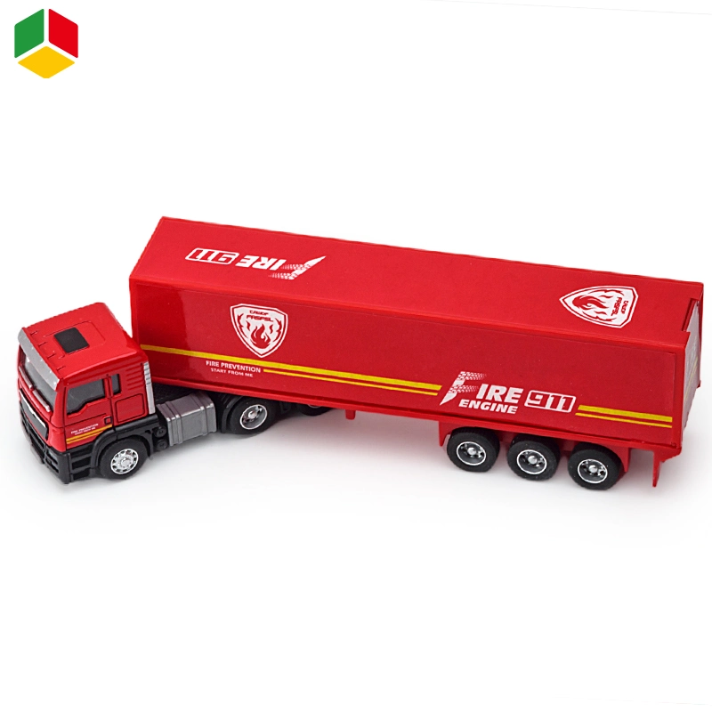 QS Promotion Gift Wholesaler High Quality OEM Pull Back 1/58 Alloy Die Casting Metal Container Models Kids Diecast Construction Trucks Car Vehicles Toy