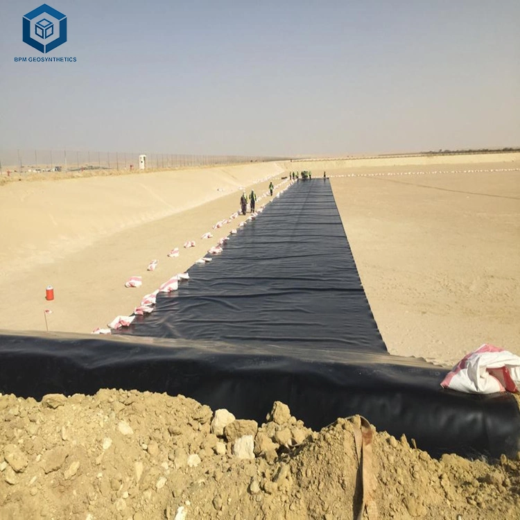 CE ISO 2mm Black Impermeable HDPE Geomembrane for Waste Treatment Project in France