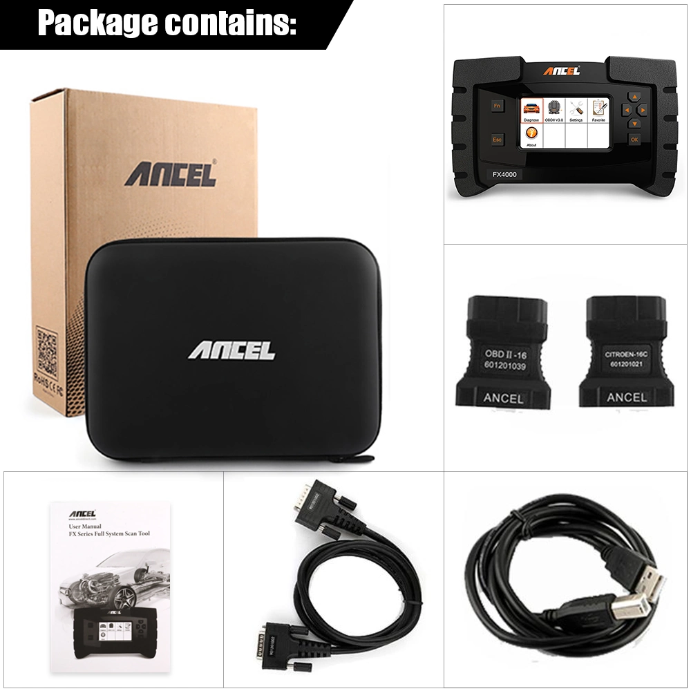 Ancel FX4000 OBD2 Scanner Sistema Completo Odb 2 Carro Diagnóstico ABS óleo SRS redefinir o leitor de código de Odb2 Diagnostic Scanner Automotivo