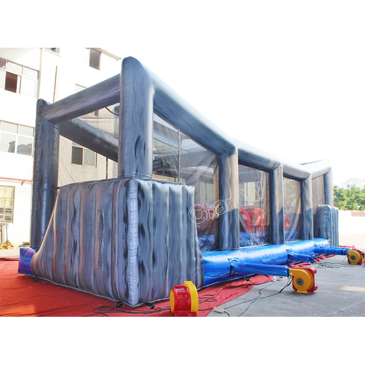 Gray Lead and Bounce Adult Inflatable Wipeout Obstacle Games