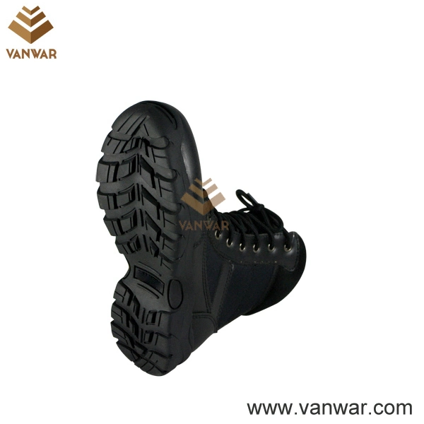 Durable Lightweight Military Style Combat Boots of Black Leather (WCB010)