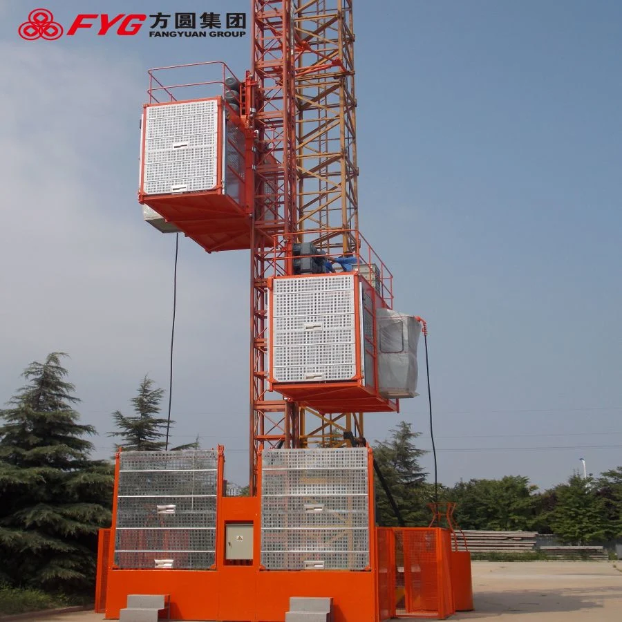 Sc200 Double Caged Construction Hoist Lift for Building Construction Platform