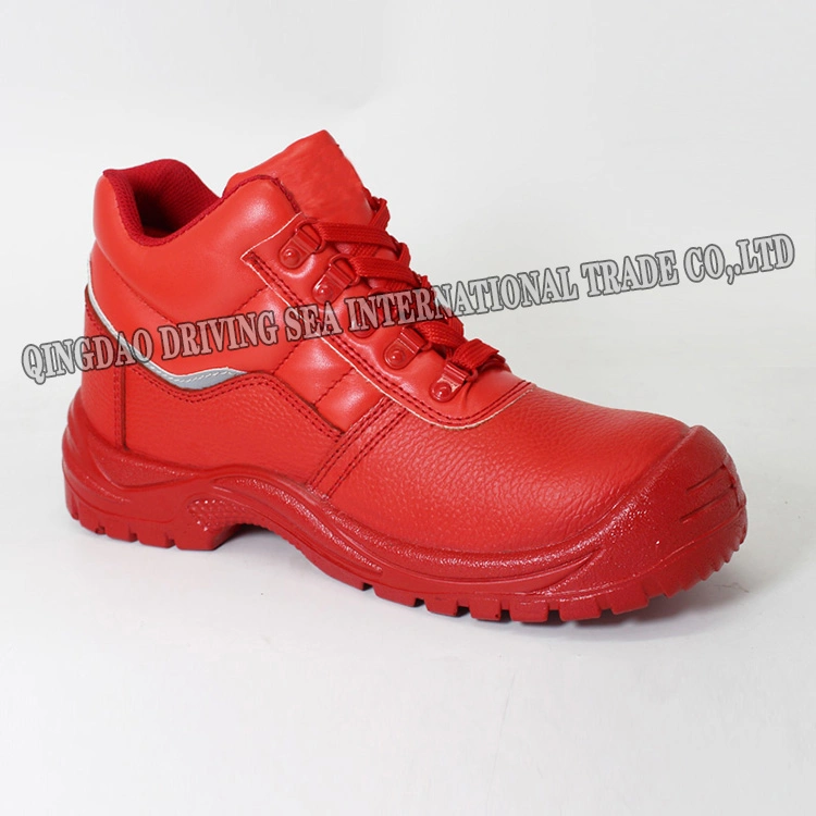 Good Quality Red Color Genuine Leather Safety Footwear Work Shoes