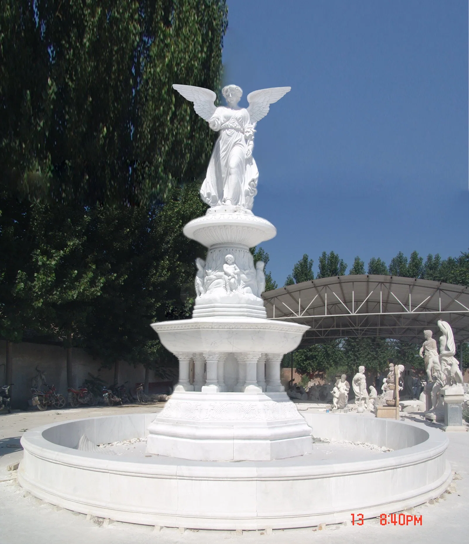 El tallado de mármol de Trevi Maceta para decoración de jardín
