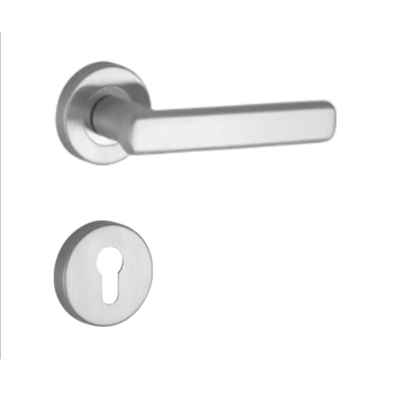 Modern Polish Single Type Stainless Steel Silvery Interior Door Lock Handle