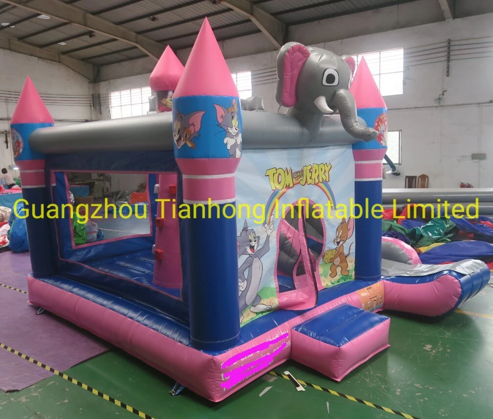 5X4m New Design Kids Inflatable Elephant Jumping Castle with Slide for Sale