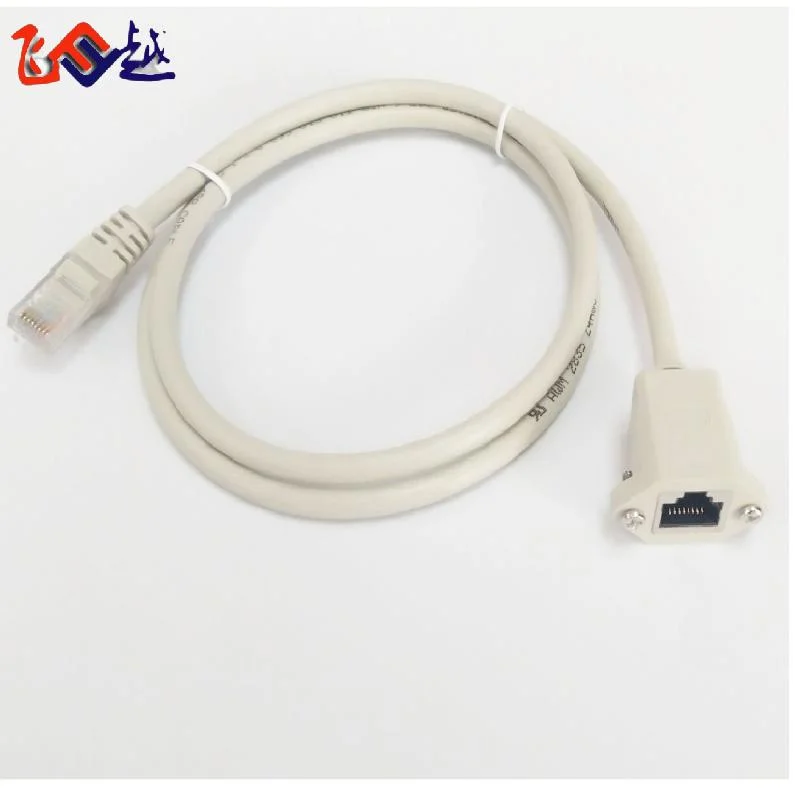 UTP STP RJ45 Cable Male to Female Panel Mount with Screw Ethernet LAN Network Extension Cable