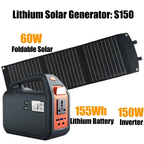 Portable Solar Generator Storage Battery 42000mAh 150W for Fan Phone Laptop