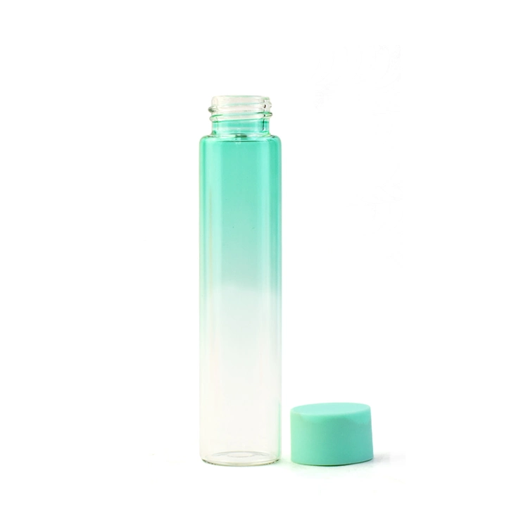 Dépolie Tube en verre vert 8oz Ensemble de pot de verre ambré de tube en verre borosilicaté couvercle en bois