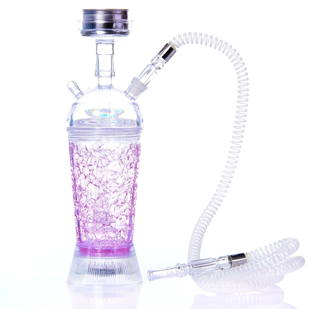 Wholesale Portable Hookah LED Light Shisha Accessories Acrylic Hookah Cup Outdoor Bottle Car Hookah Set